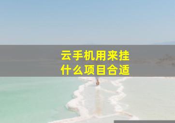 云手机用来挂什么项目合适