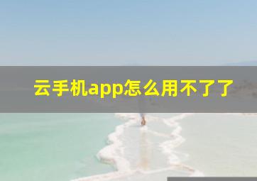 云手机app怎么用不了了