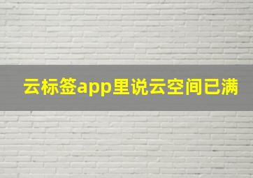 云标签app里说云空间已满