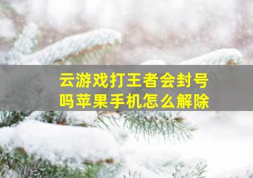 云游戏打王者会封号吗苹果手机怎么解除