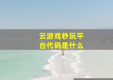 云游戏秒玩平台代码是什么