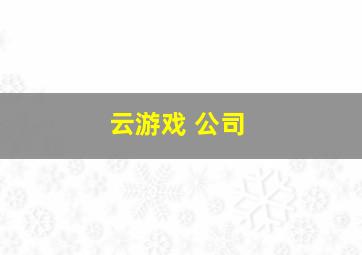 云游戏 公司