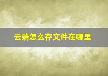 云端怎么存文件在哪里