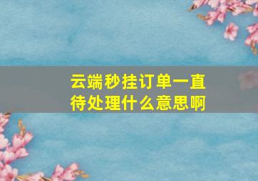 云端秒挂订单一直待处理什么意思啊