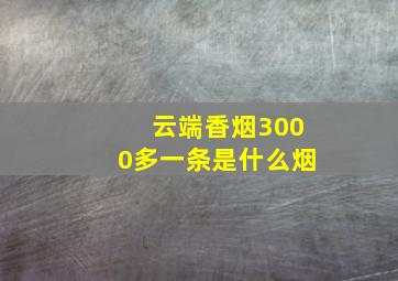 云端香烟3000多一条是什么烟