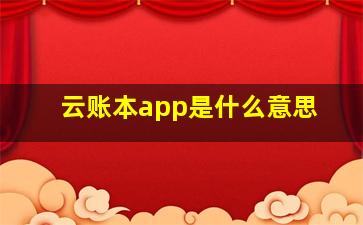 云账本app是什么意思