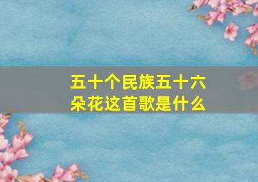 五十个民族五十六朵花这首歌是什么