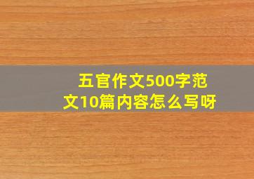 五官作文500字范文10篇内容怎么写呀