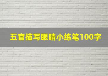 五官描写眼睛小练笔100字