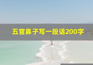 五官鼻子写一段话200字