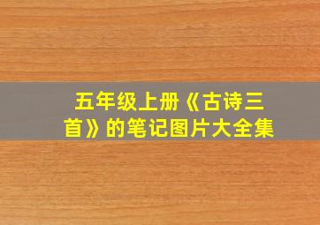 五年级上册《古诗三首》的笔记图片大全集