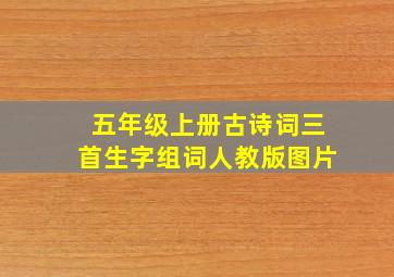 五年级上册古诗词三首生字组词人教版图片