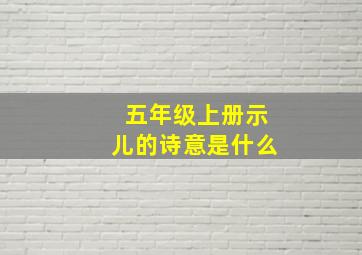 五年级上册示儿的诗意是什么