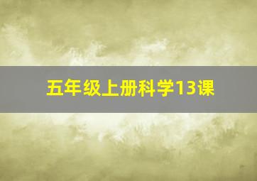 五年级上册科学13课