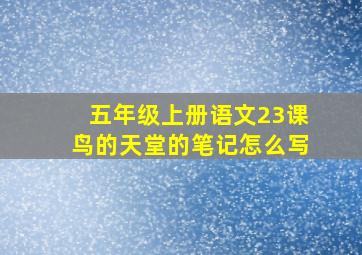 五年级上册语文23课鸟的天堂的笔记怎么写