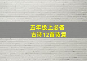 五年级上必备古诗12首诗意