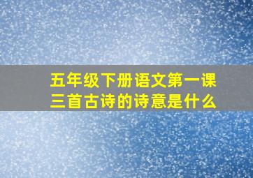 五年级下册语文第一课三首古诗的诗意是什么