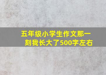 五年级小学生作文那一刻我长大了500字左右