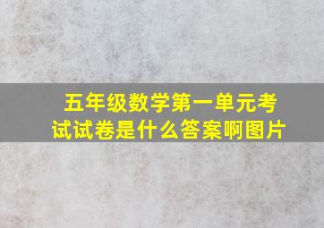 五年级数学第一单元考试试卷是什么答案啊图片