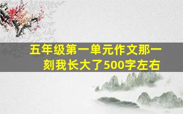 五年级第一单元作文那一刻我长大了500字左右