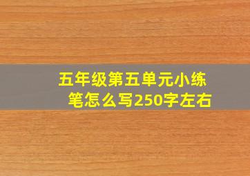 五年级第五单元小练笔怎么写250字左右