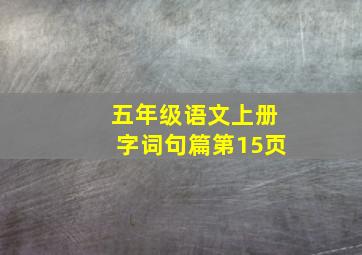 五年级语文上册字词句篇第15页