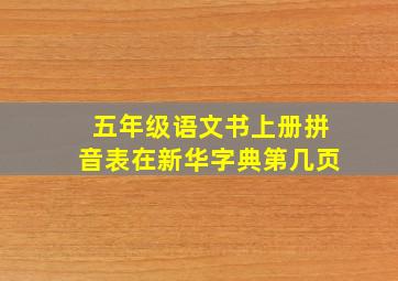 五年级语文书上册拼音表在新华字典第几页