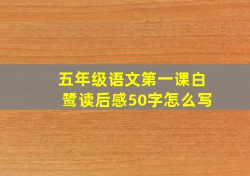 五年级语文第一课白鹭读后感50字怎么写