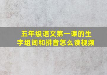 五年级语文第一课的生字组词和拼音怎么读视频