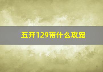 五开129带什么攻宠