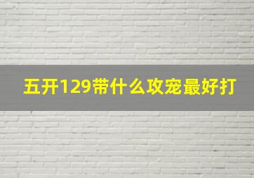 五开129带什么攻宠最好打