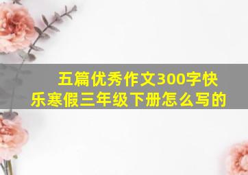 五篇优秀作文300字快乐寒假三年级下册怎么写的