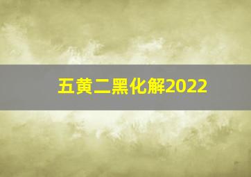 五黄二黑化解2022