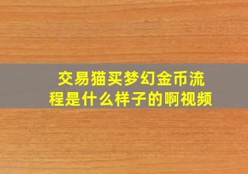 交易猫买梦幻金币流程是什么样子的啊视频