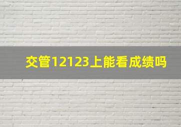 交管12123上能看成绩吗