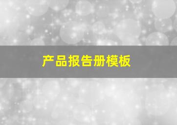 产品报告册模板