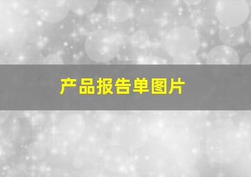 产品报告单图片