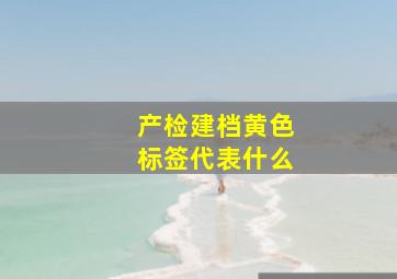 产检建档黄色标签代表什么