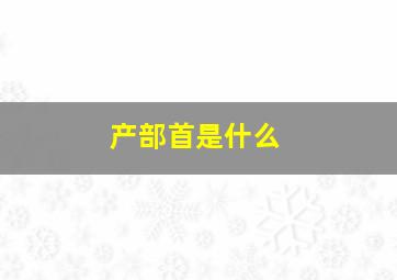 产部首是什么