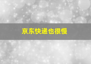 京东快递也很慢