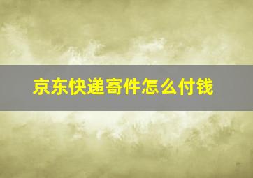 京东快递寄件怎么付钱