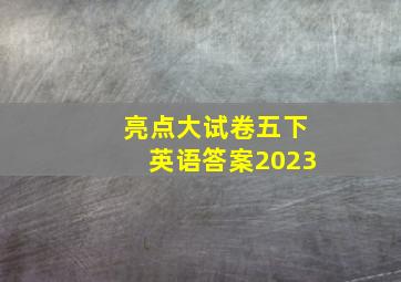 亮点大试卷五下英语答案2023