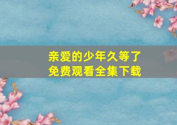 亲爱的少年久等了免费观看全集下载