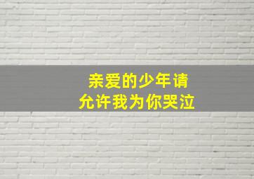 亲爱的少年请允许我为你哭泣