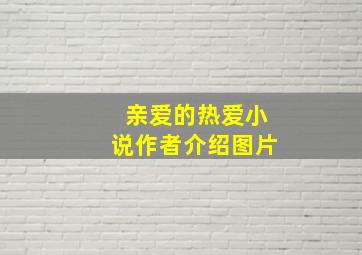 亲爱的热爱小说作者介绍图片