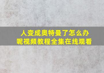 人变成奥特曼了怎么办呢视频教程全集在线观看