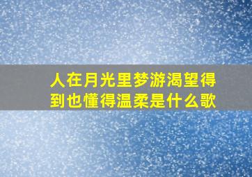 人在月光里梦游渴望得到也懂得温柔是什么歌