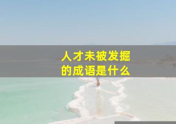 人才未被发掘的成语是什么