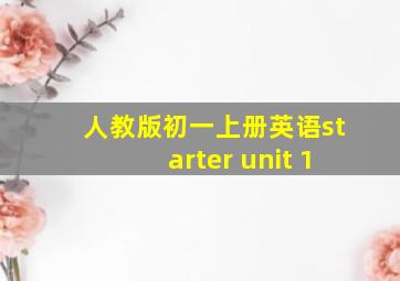 人教版初一上册英语starter unit 1