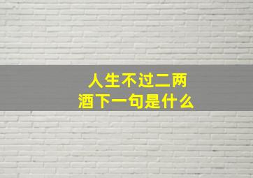 人生不过二两酒下一句是什么